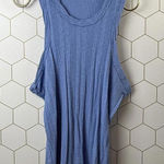 Pilcro  from Anthropologie Blue Ribbed Sleeveless Tank Top - Size - XL Photo 0