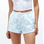 PacSun Womens Flower Power Blue White Floral Cotton Drawstring Shorts Size XS Photo 0