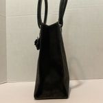 Victoria's Secret Black Handbag with Faux Leather Flower Keychain Small Photo 2