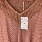 Free People  Parisian Night eyelet accent Vneck bell sleeve Top Color Sayluita 🆕 Photo 12