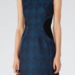 Reiss Kori Textured Fit and Flare Blue Black Dress Size 4 Photo 16
