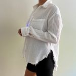 Urban Outfitters UO Luca Gauzy Cotton Button Down Shirt White Size S Photo 8