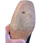 Patina Portland Leather Green Suede Block Heel booties Minimalist Handmade Size 7 Photo 3