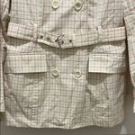 EXPRESS NWT -  Cream and Pink Plaid Rain Belted Trench Coat Photo 3