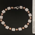 STERLING SILVER & GENUINE DIAMOND SQUARES & CIRCLES JWBR TENNIS BRACELET Photo 4