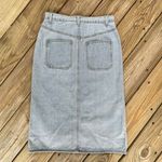 Happily Grey Blue Denim Midi Skirt Light Wash Button Front Size 25 Waist. NEW Photo 1