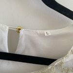 Elegant White Lace Women's Long Sleeve Top Size Large Photo 1