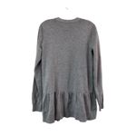 cupio  Boho Ruffle Back Open Front Cardigan Sweater Women's Size Medium Gray Photo 3