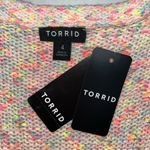 Torrid  NWT Size 4 Neon Rainbow - Blue Flamingo Scoop Neck Pullover Sweater Top Photo 5