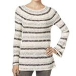Style & Co Sweater XL Ivory Striped Cable Knit Photo 1