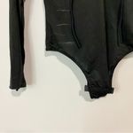 Rene Rofe Women’s Long Sleeve Lace Up Bodysuit Black Size Small NWT FLAW Photo 2