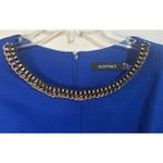 Ellen Tracy  Royal Blue Midi Shift Dress Chain Neckline Size 12P NWT Photo 4