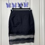 Tobi NEW  women’s black zip lace‎ decorated hem stretch miniskirt skirt small Photo 4