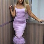 House Of CB  Helena Orchid Satin Midi Dress XS Photo 0