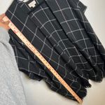 Loft Outlet Black Plaid Kimono Open Front Poncho Women's One Size Photo 5