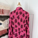 Kate Spade Bubble Dot Floral Long Sleeve Smocked Dress Pink Burgundy Sz 14 Photo 7