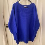 Anthropologie  Women’s Royal Blue Knit Sweater oversized size small Photo 0