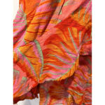 Cynthia Rowley  Orange Floral Print Mini Peasant Tiered Skirt‎ Size Large Ruffle Photo 1