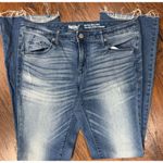 Wrangler Washed Denim Mid-Rise Skinny Bootcut Jeans Womens Size 6R Frayed Hem STRETCH Photo 0