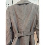 Elie Tahari Women's Elegant‎ Double Breasted Wool Blend Trench Coat Belted Gray Size M Photo 3