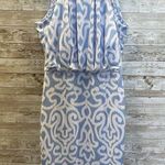 Gretchen Scott Womens XS Dress Blue White Bougie Arabesque Preppy Classic Halter Photo 0