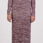 Anna Quan Charissa Long Sleeve Rib Knit Sweater Maxi Dress Mulberry AU 6 $360 White Size undefined Photo 0