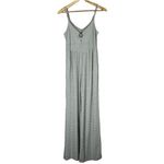 SO  Wide Leg Jumpsuit Womens M Green White Striped O-Ring Sleeveless Coastal Boho Photo 1