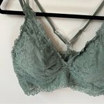 Aerie Anytime Sunflower Lace Padded Plunge Bralette in Green Size L New Photo 4