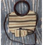 Amanda Smith Cute Woven Striped Round Handle Boho Bag with Detachable Strap Photo 2