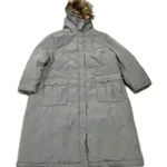Woman Within WOMEN WITHIN Gray 3M Hooded Thinsulate Insulation Parka Coat with faux fur | 4x Photo 0