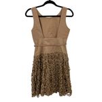 Robert Rodriguez  Size 2 Brown Linen Blend Eyelet‎ Lace Sleeveless A-Line Dress Photo 1