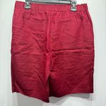 Chico's Chico’s Burgundy 100% Linen Bermuda Shorts Size 1.5/ Medium Photo 3