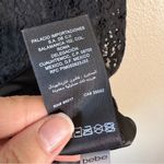 Bebe  Black Lace Sheath Mini Dress Womens XS Whimsigoth Formal LBD Fringe Classic Photo 3