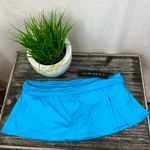 La Blanca  Blue Shirred  Samba Slit Skirted Bikini Swim Bottoms 8 NEW Photo 3