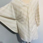 Canyon River Blues  Women Light Tan Stripped Dolman Relaxed Fit Pull Over Top L Photo 6