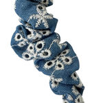 Nordstrom NWT Berry Denim Embroidered Boho Headband Blue Photo 0