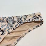 Kona Sol Medium Coverage Bikini Bottom Light Pink Blue Snakeskin Print NWOT L Photo 3
