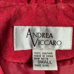 Vintage Andrea Viccaro Womens Small Red Genuine Suede Leather Jacket Photo 6