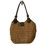 Brighton  Woven Hobo Bag‎ Crochet Purse Shoulder Bag Brown Black Accents Photo 2