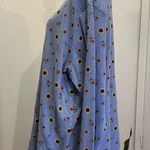 White Stag Cottage Blue Soft Sunflower Fall Printed Long Sleeve Turtleneck Shirt NEW Photo 3