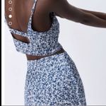 ZARA -  nwot blue floral satin top & skirt set  cutout boho summee classic party Photo 3