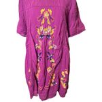 Free People  Perfectly Victorian Embroidered Mini Dress Size Medium Pink Boho Photo 5