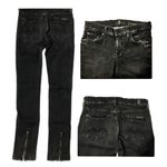 7 For All Mankind  acid wash Roxanne ankle zip skinny jeans 25W Photo 6