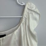 Vanessa Mooney White Jacquard Leopard Print Puff Sleeve Mini Dress XS Photo 5