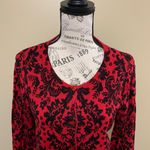 George Brand George Red & Black Paisley Long Sleeve Sweater Photo 6