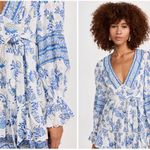 Hemant & Nandita Belted Mini Dress in Cobalt & White, Size XXL EXCELLENT! $405 White Photo 3