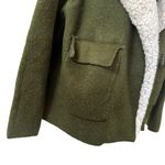 ZARA  Knit Olive Green Scherling Oversized Coat Photo 3