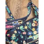 Vera Bradley Iconic Tote Bag Moonlight Garden Navy Blue Purse Zip Top Shoulder Photo 2