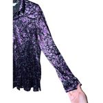 Preston & York Vintage Preston &‎ York Semi Sheer Purple Velvet Long Sleeve Blouse Top L Photo 3