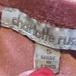 Charlotte Russe Women’s Small Mauve Cropped Velvet Spaghetti Strap Lace Trim Top Pink Photo 3